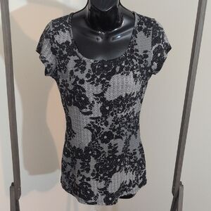 San Francisco| Floral Black and Gray Women's Top